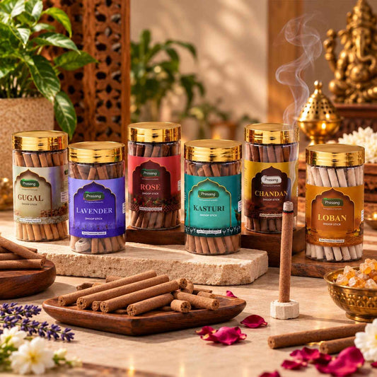 Assorted Fragrance Dhoop Sticks Jar Combo For Daily Puja (6 In 1 100 Gm Each)