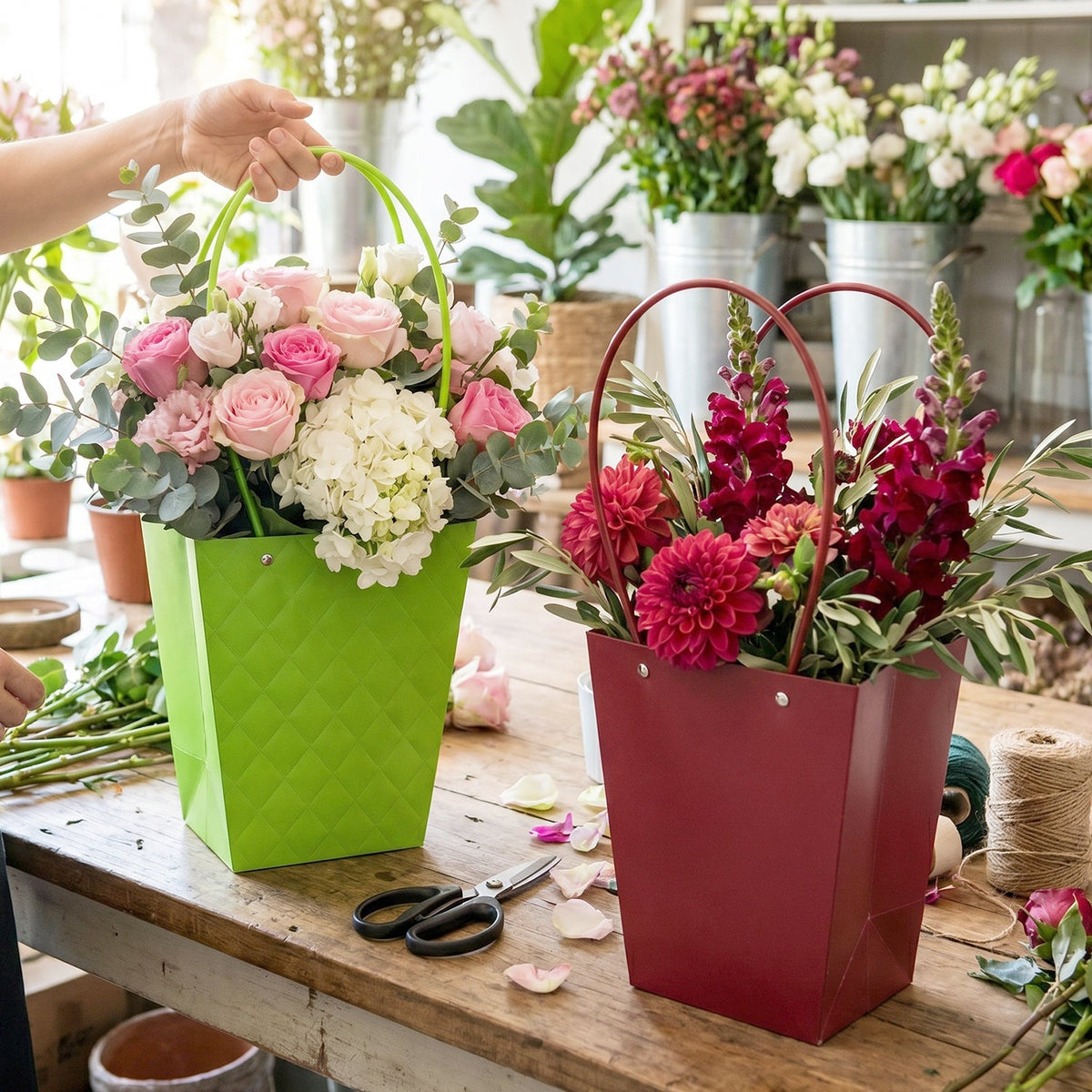 Stylish Foldable Flower Packaging Bag With Handle For Bouquet And Gift ...