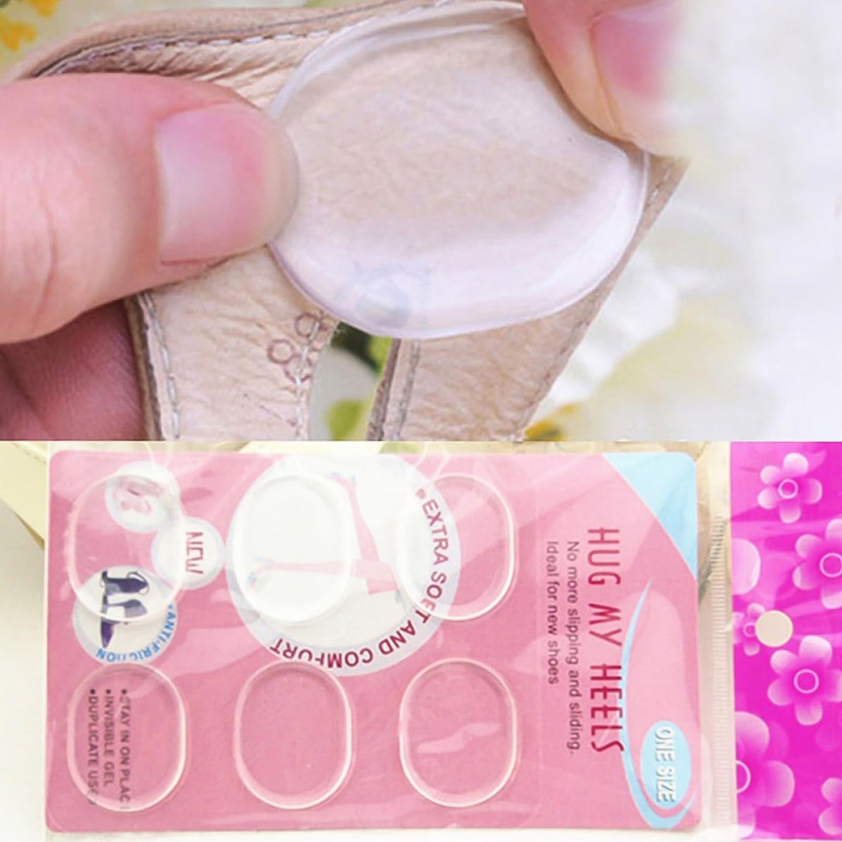 Silicone Shoe Insoles Pads Mat Silicone Heel Pads (1 Pair)
