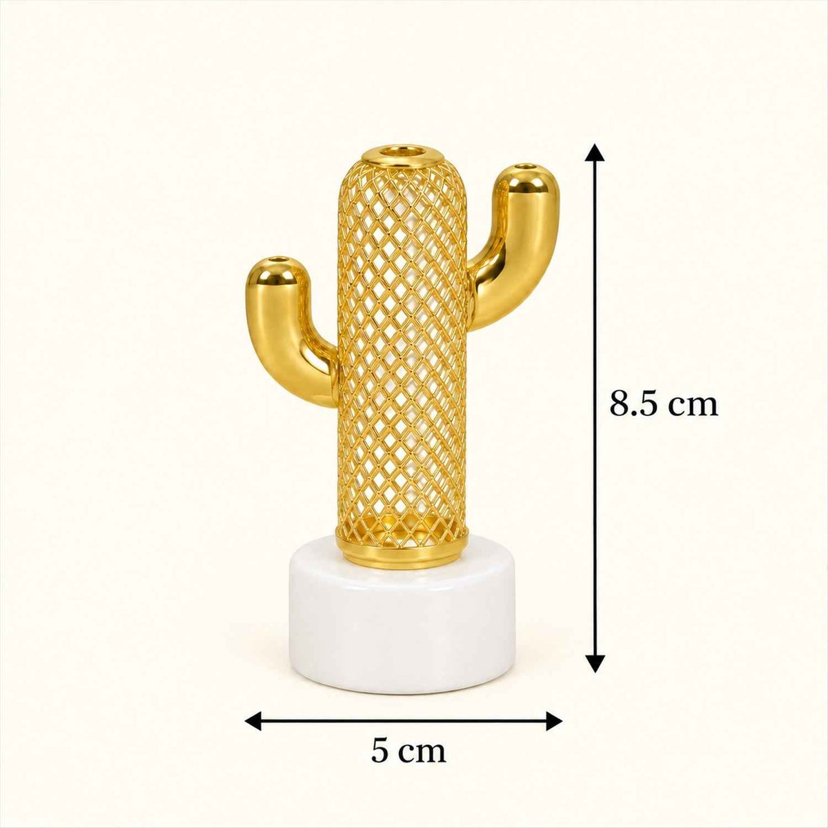 Gold Tone Cactus Flameless Led Candle Lights For Tabletop Decor (3 Pc Set)