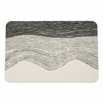 Absorbent Bathroom Mat Abstract Wave Line Print Quick Dry Mat (1 Pc 60x40 Cm)