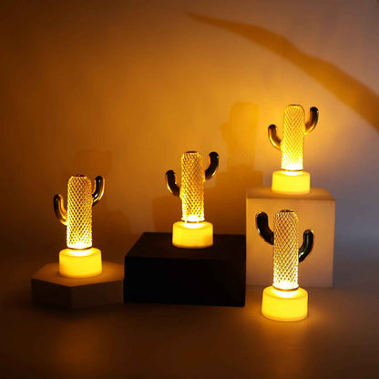 Decorative Cactus Shaped Flameless Led Candles (4 Pc)