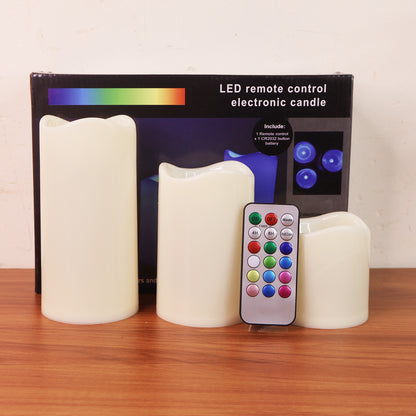 Premium 3 Piece Led Flameless Candle Set With Remote Control