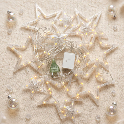 White Star Led String Light Set Warm Fairy Lights For Decoration (1 Set)